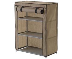 Compactor RAN6959 Schuhregal, Schuhaufbewahrung mit 3 Regalböden und äuÃerer Abdeckung, Kunststoffverbinder, MaÃe: 60 x 29 x 79,5 cm