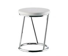 Nicol 604000 Badhocker Sally im auÃergewöhnlichem Design, Sitzhocker Edelstahl-Optik, geprüfte Sicherheit TÃV-zertifiziert, Metall, chrom/weiÃ, 37.0 x 37.0 x 46.5 cm