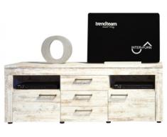 trendteam RV85268 TV Möbel Lowboard weiss Canyon Pinie Shabby Chic Retro Nachbildung, BxHxT 164x61x50 cm