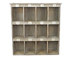 Arrik- Holzregal im Used-Look, 12 Fächer, 72 x 21,5 x 80,5 cm