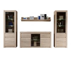 trendteam SV95745 Wohnwand Kombination Eiche Sonoma Hell Nachbildung, BxHxT 312 x 200 x 51 cm