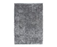 Lalee 347246434 Moderner und handgemachter Designer Hochflor Shaggy Teppich, 160 x 230 cm, silber