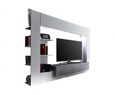 trendteam HY00135 Wohnwand TV Möbel WeiÃ, Absetzungen Beton Industry Nachbildung, Stellmaà BxHxT 209 x 156 x 42 cm