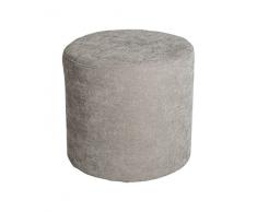 Amaris Elements | FuÃhocker James Samt aus Mikrofaser, grau, Polster-Hocker rund, 45xH45cm