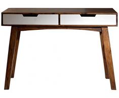 SIT-Möbel 7707-10 Schreibtisch Sixties, antikfinish, 120 x 60 x 80 cm, weià / braun