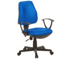 hjh OFFICE 666010 Bürostuhl Drehstuhl CITY 10 Stoff blau, idealer Bürodrehstuhl für das Home Office, ergonomisches Sitzpolster, feste Polsterung, Rückenlehne höhenverstellbar, feste Armlehnen, Schreibtischstuhl