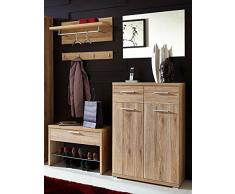 Germania 8699-177 4-tlg. Garderoben-Set GW-Top in Sanremo-Eiche-Nachbildung, 165 x 198 x 37 cm (BxHxT)