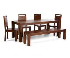 Massivum Monrovia Tischgruppe, Holz, braun, 90 x 200 x 76 cm