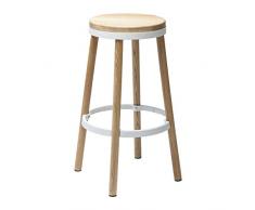 Kare 80696 Barhocker Edda Möbel, Holz, hellbraun / weiÃ, 43 x 43 x 76 cm