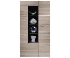 trendteam SN13642 Highboard Standvitrine Vitrine Eiche sägerau hell, BxHxT 96x182x34 cm