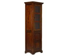massivum Vitrine Catana 66x207x47 cm Pinie braun gebeizt und lackiert