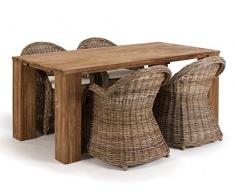 Massivum Caracas Tischgruppe, Holz, braun, 90 x 180 x 78 cm