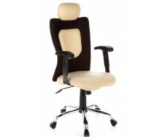 hjh OFFICE 666740 Bürostuhl Drehstuhl CITY 70 Stoff braun / beige, idealer Bürodrehstuhl für das Home Office, ergonomisches Sitzpolster, feste Polsterung, hohe Rückenlehne, höhenverstellbare Armlehnen, Drehstühle