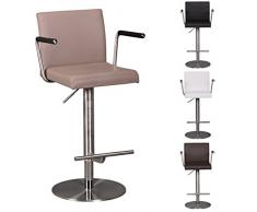 Wohnling WL1.946 Barhocker, Lederimitat, taupe, 43 x 52 x 85-110 cm