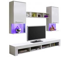 trendteam 1532-001-01 Wohnwand Weià Glanz, BxHxT 210x169x37 cm