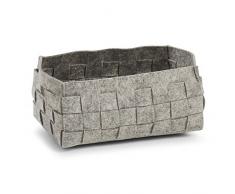 Zeller 14364 Aufbewahrungskorb, Flach, Filz Korb, Filz, Grau, 30 x 20 x 14 cm