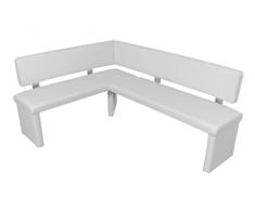 Cavadore Eckbank rechts Charisse India Weià / Gepolsterte Kunstleder-Eckbank mit Rückenlehne in Weià / InnenmaÃ: 140 x 92 cm / 149 x 194 x 54 x 83 cm (B x B x T x H)