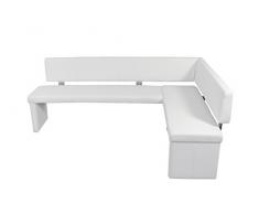 Cavadore Charisse Eckbank 160 L, Lederimitat, weiÃ, 214 x 149 x 83 cm