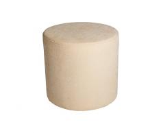 Amaris Elements | FuÃhockerhocker James Samt aus Mikrofaser, beige / creme, Polster-Hocker rund, 45xH45cm