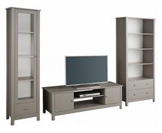 LifeStyleDesign 7012040 Wohnwand, Holz, grau, 282 x 45 x 180 cm