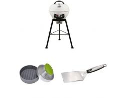Outdoorchef CITY 420 G vanilla BBQ Gasgrill Kugelgrill 18.127.86 + Burgerpresse + Wender