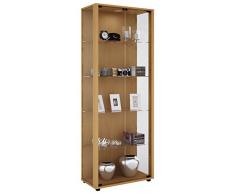 VCM 906118 Standvitrine Verona - Buche mit LED-Beleuchtung