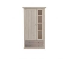 Steens Furniture Vitrine, Holz, grau, 42 x 104 x 190 cm