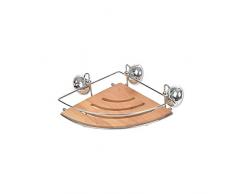 Douceur d intérieur 6 asb273 Saugnapf Eck Dusche Regal mit Holz 19,5 cm