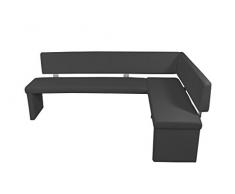 Cavadore Charisse Eckbank 160 L, Lederimitat, schwarz, 214 x 149 x 83 cm