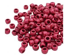 Beads Unlimited Badewanne Pearl Kunststoff Barrel Pony, rot, 6Â X 8Â mm