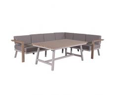Garden Impressions Canberra, 3-teillige Garten Sitzgruppe Lounge-Ess Kombination für 5-6 Personen, vintage teak sand, 297 x 210 x 68 cm, 01000BR