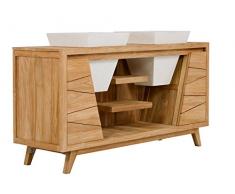 Massivum 10023474 Del Mare VI Waschtisch, Holz, natur, 50 x 150 x 80 cm