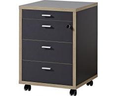 Germania 4063-161 GW-Helsinki Rollcontainer, Holz, anthrazit / sonoma-eiche-nachbildung, 44 x 43 x 59 cm