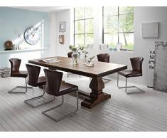 Massivum Tasmay Tischgruppe, Holz, braun, 105 x 240 x 77 cm