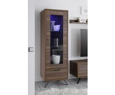 Palma 205146-10 1-türige Vitrine, Holz, braun, 55 x 50 x 175 cm
