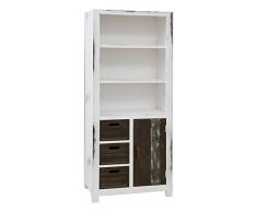The Wood Times Regal Schrank Massiv Vintage Look, Tanne Massiv Holz, BxHxT 83x194x42 cm