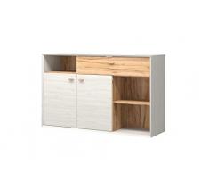 Germania 2334-247 Sideboard CALVI, Pinie-WeiÃ-Nb./Navarra-Eiche-Nb., 41 x 142 x 88 cm