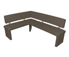 Cavadore Eckbank rechts Charisse India Braun / Gepolsterte Kunstleder-Eckbank mit Rückenlehne in Dunkelbraun / InnenmaÃ: 140 x 92 cm / 149 x 194 x 54 x 83 cm (B x B x T x H)