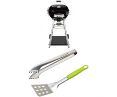 Outdoorchef LEON 570 G schwarz BBQ Gasgrill Kugelgrill, 18.127.72 + Grillbesteck