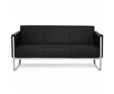 Loungesofa ARUBA STEP Gestell lichtgrau 3-Sitzer Kunstleder hjh OFFICE