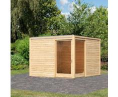 KARIBU Gartenhaus Cubus Eck 2, naturfarben, 28 mm