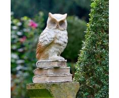Gartenfigur Eule Athene mit Büchern