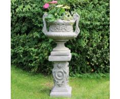 Gartenfigur Barock-Pokal auf Säule