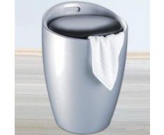 Badhocker und Wäschesammler »2in1«, silber