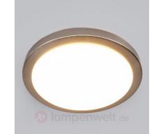 Schlichte LED-Badleuchte Aras, nickel matt