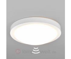 Weiße Bad-Deckenleuchte Aras mit Sensor und LED