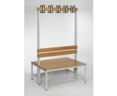 Garderobenbank - doppelseitig, mit Lehne, HxT 1700 x