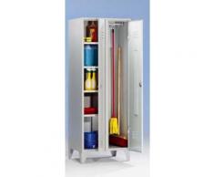 Stahlspind - Geräteschrank mit Stollenfüßen lichtgrau RAL 7035