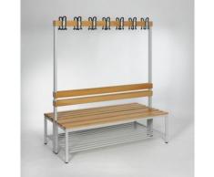 Garderobenbank - doppelseitig, mit Lehne, HxT 1700 x