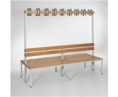 Garderobenbank - doppelseitig, mit Lehne, HxT 1700 x